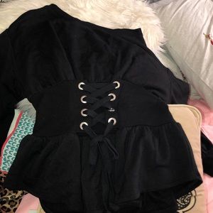 Black corset sweatshirt